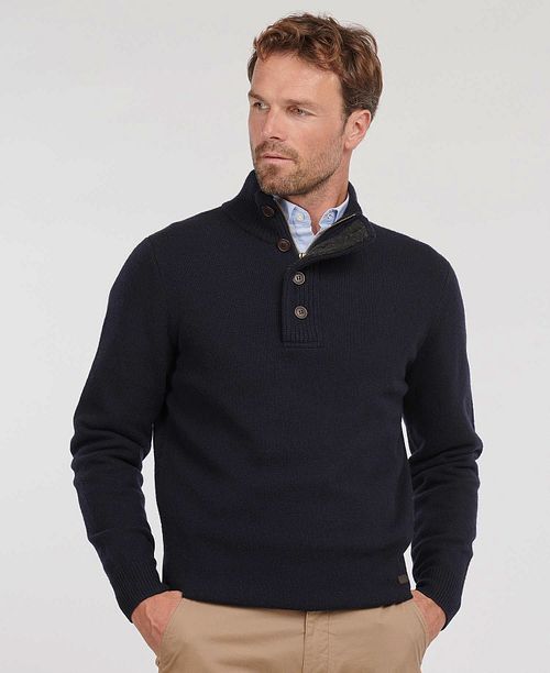 Sweter Barbour z wełny z naszywką, granatowy Model / Voorkant