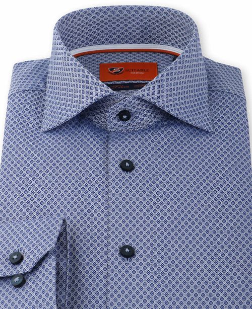 Chemise Suitable Bleu Cobalt Imprimé 61-07 Product / Detail