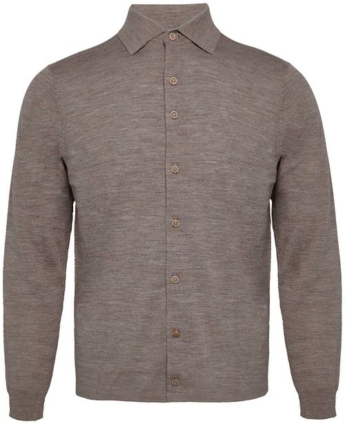 R2 Amsterdam Knitted Pull Chemise Mérinos Taupe Product