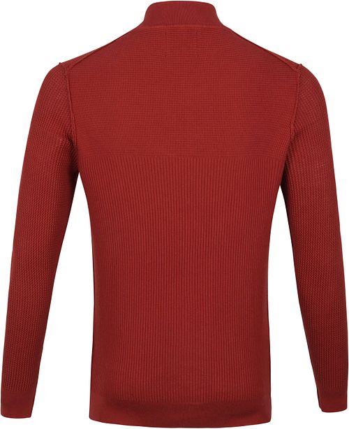 Suitable George Pullover Half Zip Roest Product / Achterkant
