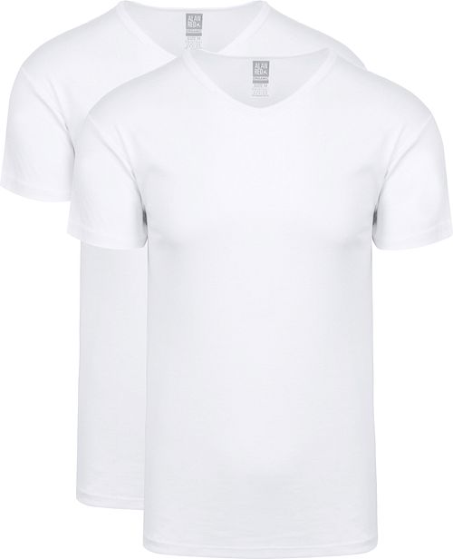 Alan Red Vancouver Organic T-Shirt con scollo a V Bianco 2-Pack Product