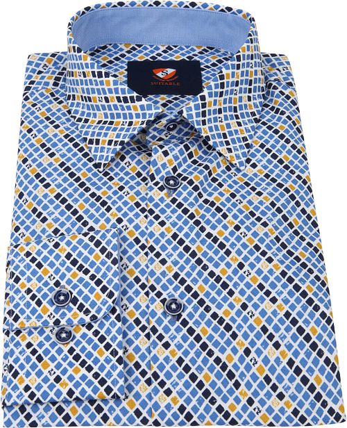 Suitable Chemise Carreaux Bleu Jaune Product