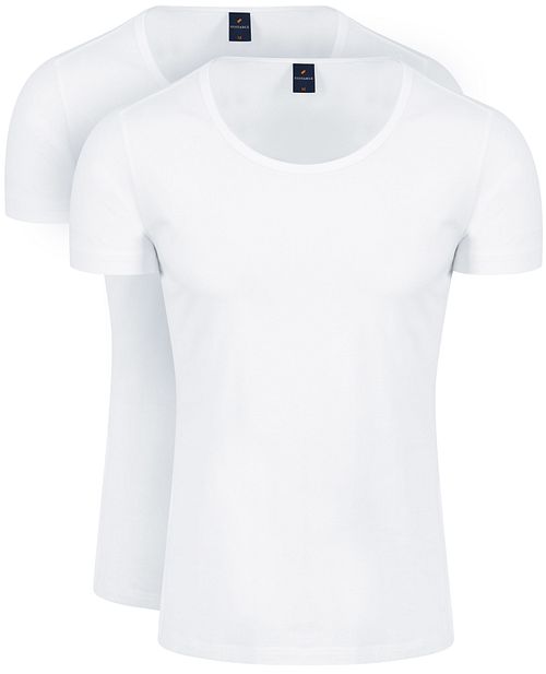 Suitable Otaru T-Shirt z szerokim okrągłym dekoltem biały 2-pack Product