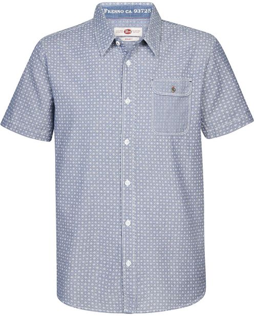 Petrol Short Sleeve Hemd Print Blauw Product