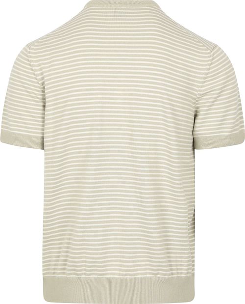 BOSS Stickad T-shirt Kanache Greige Product / Achterkant