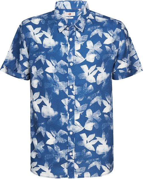Petrol Short Sleeve Hemd Bloemen Blauw Product
