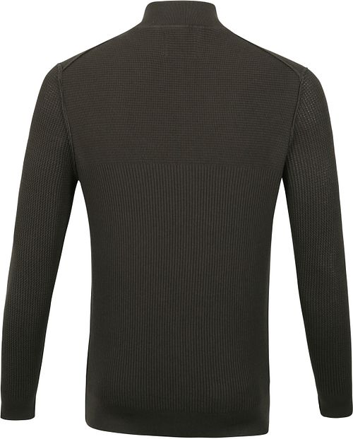 Suitable George Pullover Half Zip Donkergroen Product / Achterkant