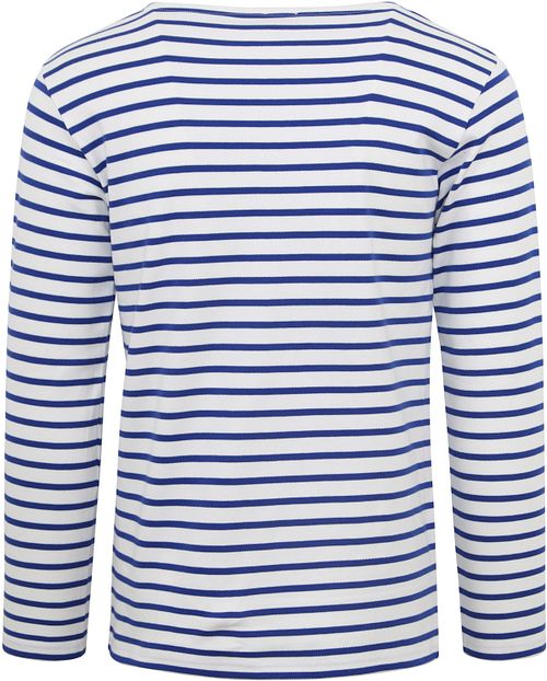 Armor-Lux Pull Rayures Bleu Cobalt Blanche Product / Achterkant