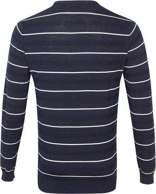 Blue Industry Pullover Stripe Donkerblauw Product / Achterkant