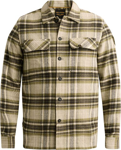 PME Legend Overshirt Brushed Check Loden Green