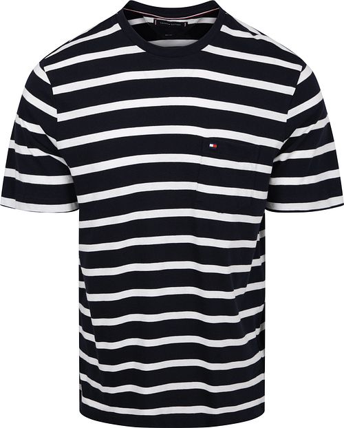 Tommy Hilfiger T-shirt Streep Donkerblauw Product
