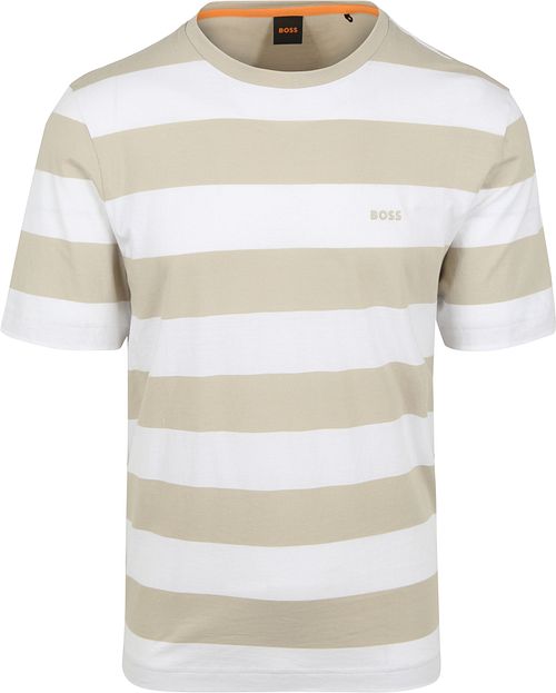 T-Shirt BOSS Stripe beżowy Product