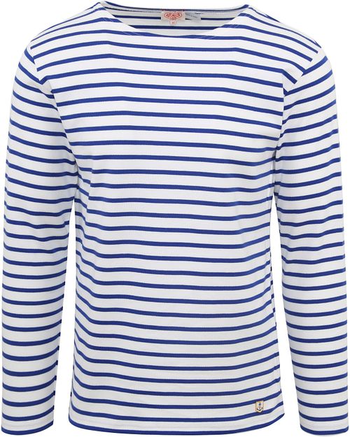 Armor-Lux Sweater Stripes Cobalt Blue White Product
