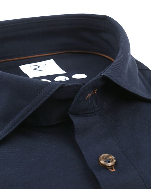 R2 långärmad polotröja i marinblått Product / Detail