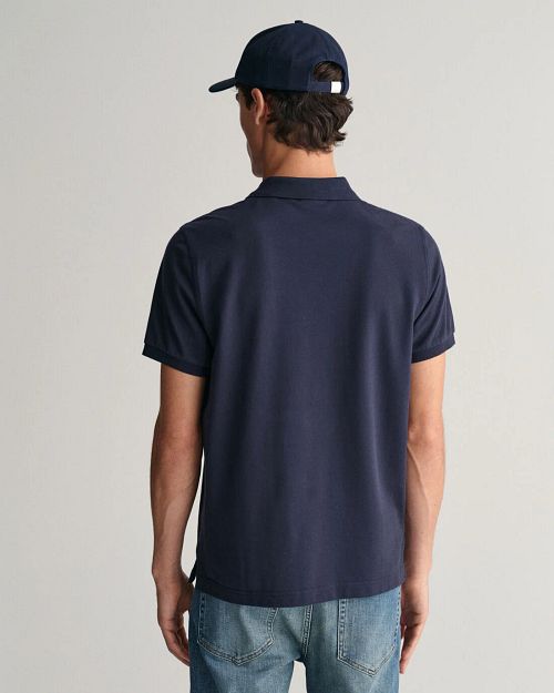 Gant Shield Pikétröja Marinblå Model / Voorkant