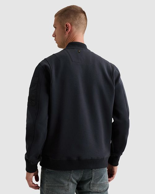 PME Legend Interlock Cárdigan Azul Marino Model / Achterkant