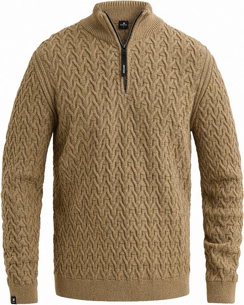 Vanguard Pullover Half-Zip Wollmischung Beige