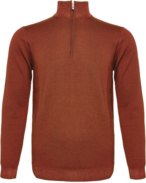 Jersey R2 Half Zip de lana merina en color brique Product