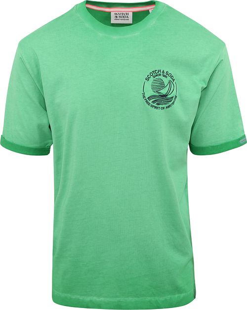 Scotch & Soda T-Shirt Logo Groen Product