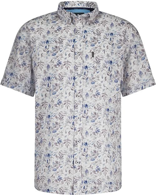 State Of Art Short Sleeve Poplin Hemd Beige Blau Product