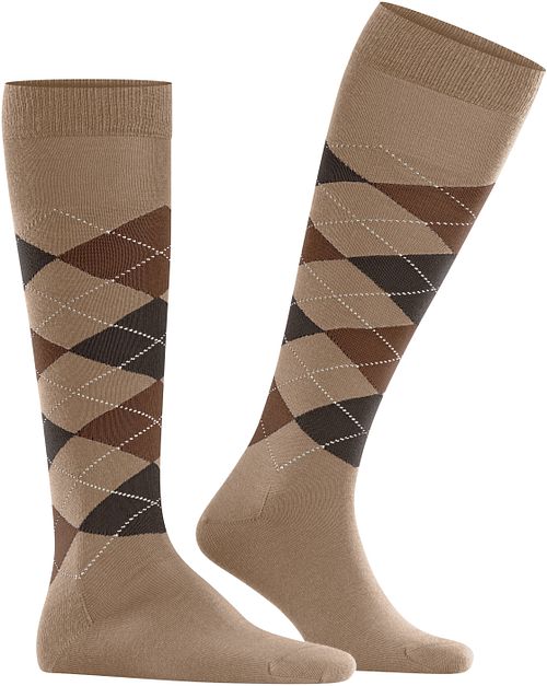 Burlington Chaussettes Hautes Edinburgh Laine Beige