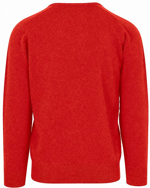 William Lockie V-Ausschnitt Pullover Lammwolle Dubonnet