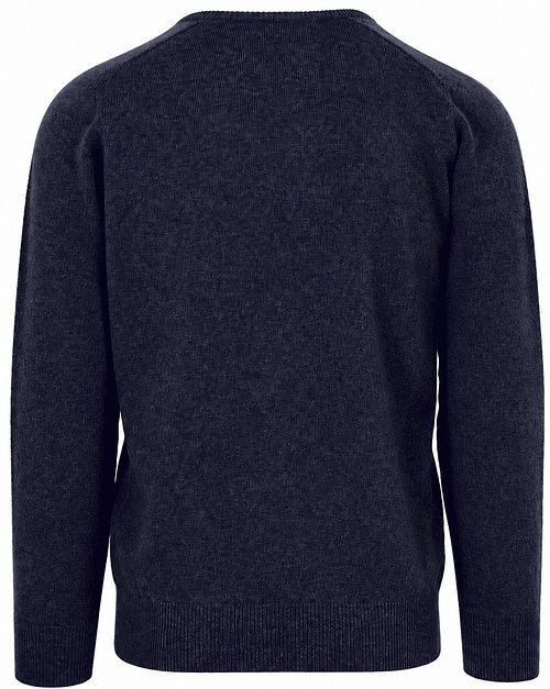 William Lockie V-Hals Lamswol Oxford Blue