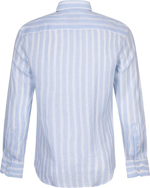 Cavallaro Trenso Shirt Linen Stripes Light Blue Product / Achterkant