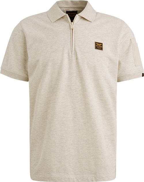 PME Legend Half-Zip Poloshirt Piqué Ecru Product