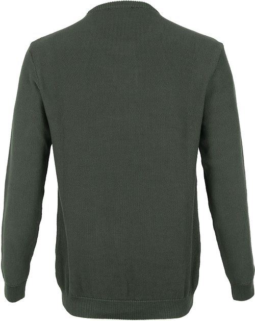 Sweter KnowledgeCotton Apparel Field w kolorze ciemnozielonym Product / Achterkant