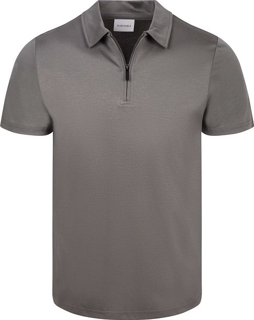 Koszulka polo Suitable Silky w kolorze szarym Product