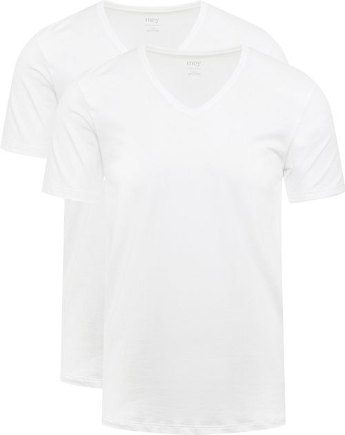 Mey V-Ausschnitt Dry Cotton T-Shirt Weiß 2-Pack Product
