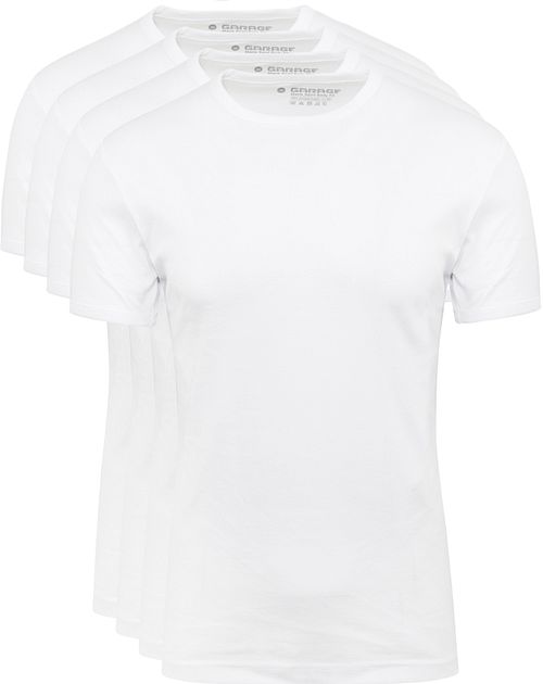 Garage Stretch Basic bianca girocollo 4-pack Product