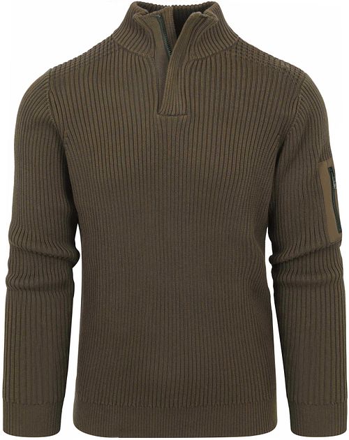 Suitable sweter Half Zip Noord w kolorze ciemnozielonym Product