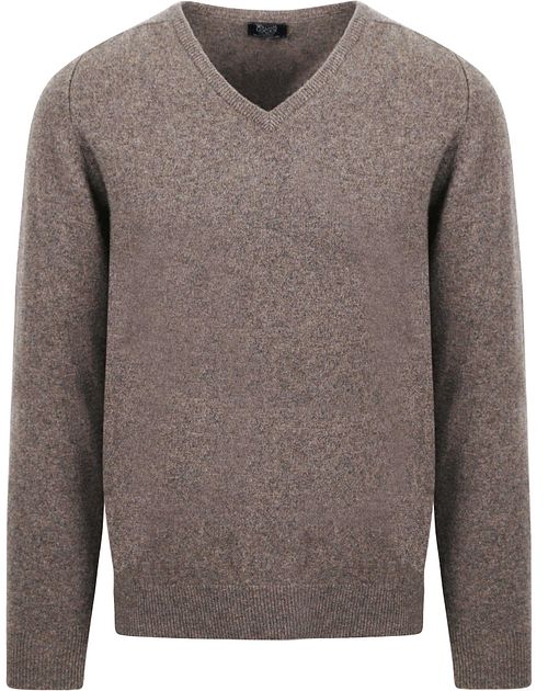 William Lockie Pull Laine d'Agneau Vole Marron Gris Product