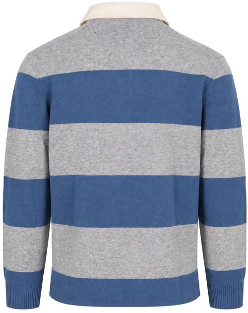 Gant Rugger Polo Knitted Lamswol Blauw Grijs