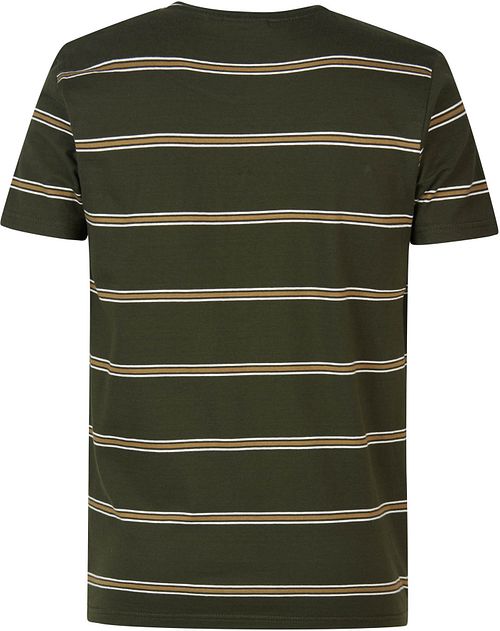 Petrol T-shirt Rugby Stribet Mørkegrøn Product / Achterkant