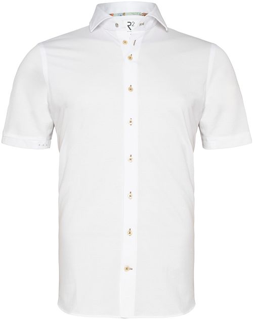 R2 Japansk Strikket Skjorte Med Korte Ærmer Hvid Product