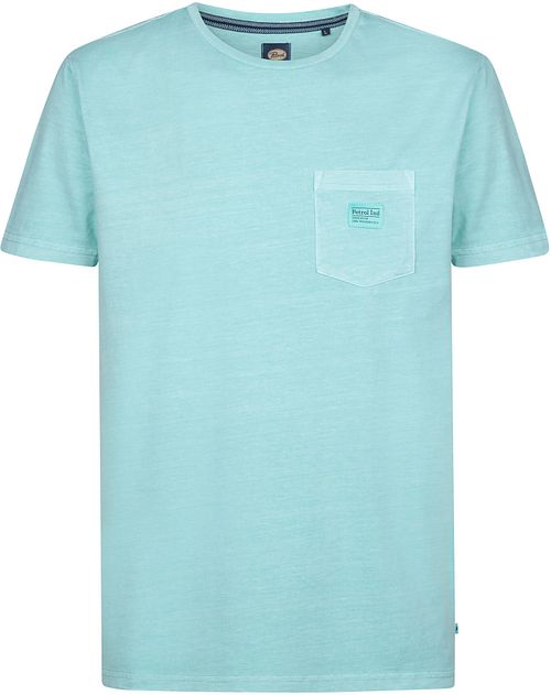 T-shirt Petrol z kieszenią w kolorze błękitnym melanż Product