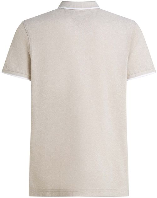 Tommy Hilfiger Linned Piqué Poloshirt Beige Product / Achterkant