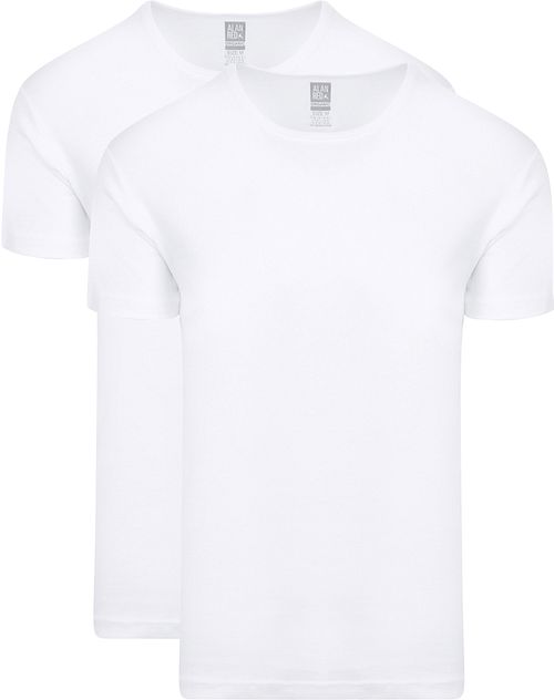 Alan Red København T-shirt Rund Hals Hvid 2-pakke Product