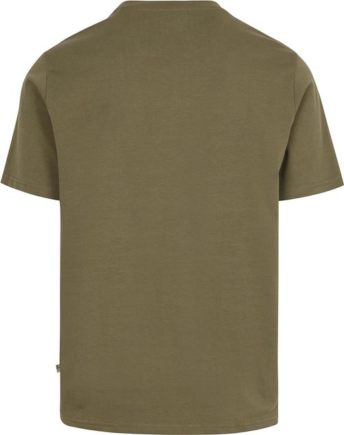 KnowledgeCotton Apparel T-skjorte Olive Trykk på brystet Product / Achterkant
