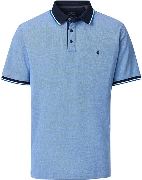 Koszulka polo CASAMODA Piqué z kontrastowym wykończeniem w kolorze niebieskim Product
