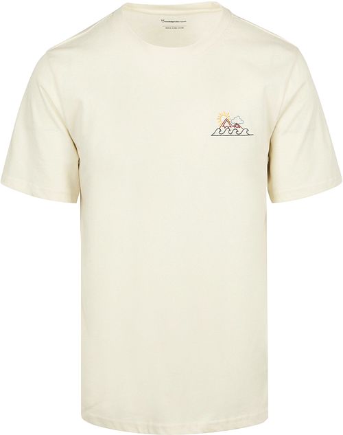 KnowledgeCotton Apparel T-shirt Wit Chest Print Product