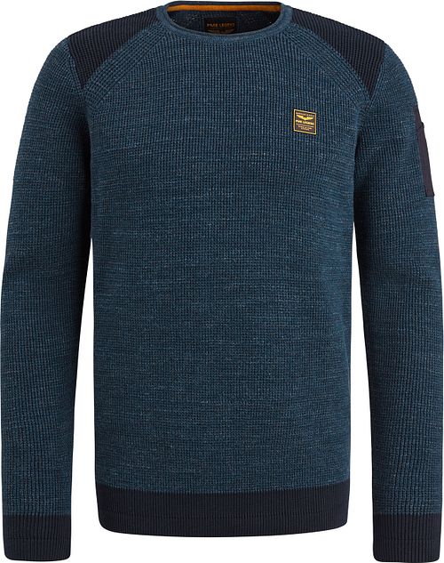 PME Legend Genser Rib Melange Navy Product