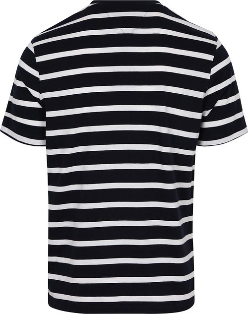 Tommy Hilfiger T-shirt Stripe Dark Blue Product / Achterkant