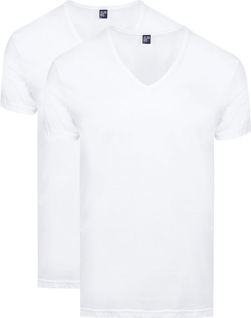 Alan Red Dean V-Hals T-Shirt Vit (2-pack) Product