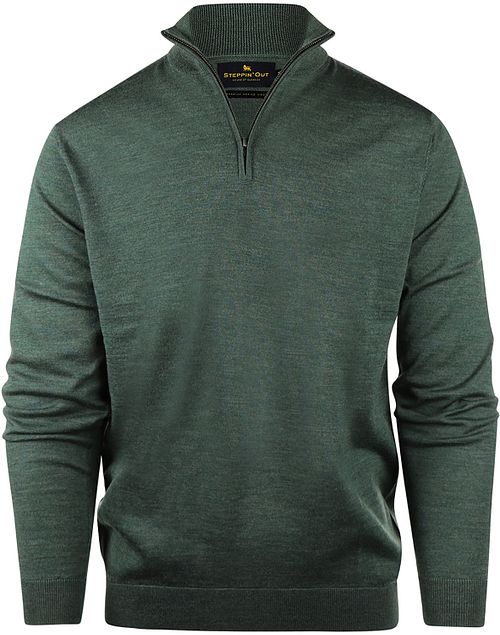 Steppin' Out sweter z półzamkiem z wełny merino, szałwiowa zieleń Product