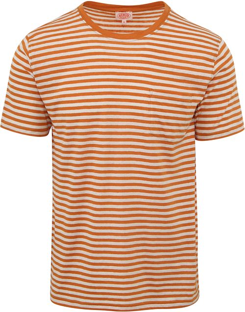 Armor-Lux T-shirt med linjer af hør i orange Product