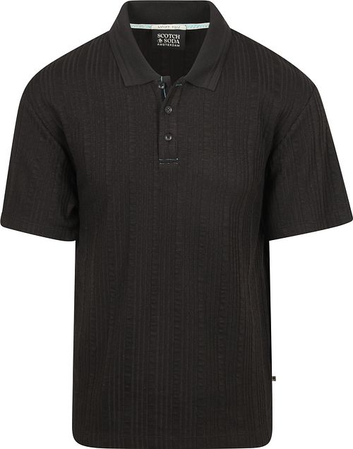 Dziana koszulka polo Scotch And Soda o strukturalnym splocie w kolorze czarnym Product